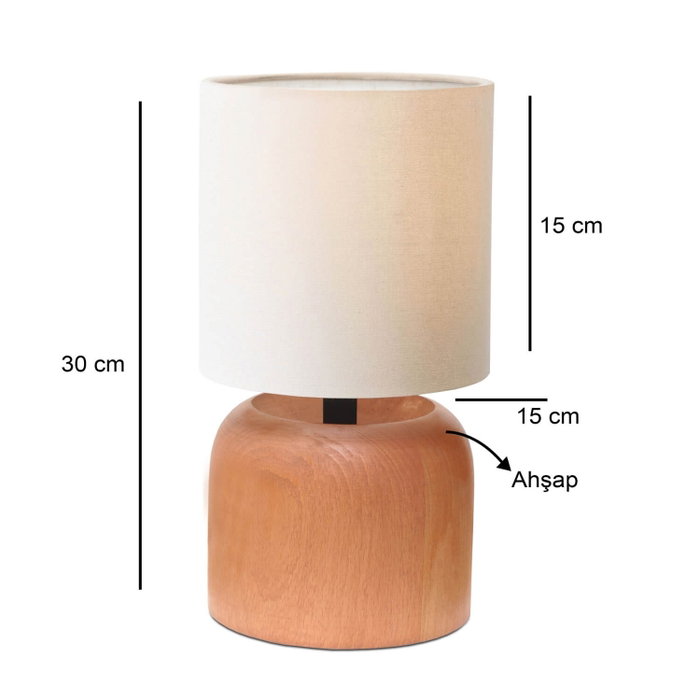 Opviq Lámpara de sobremesa de madera en beige y crema Opviq Lámpara de sobremesa de madera en beige y crema